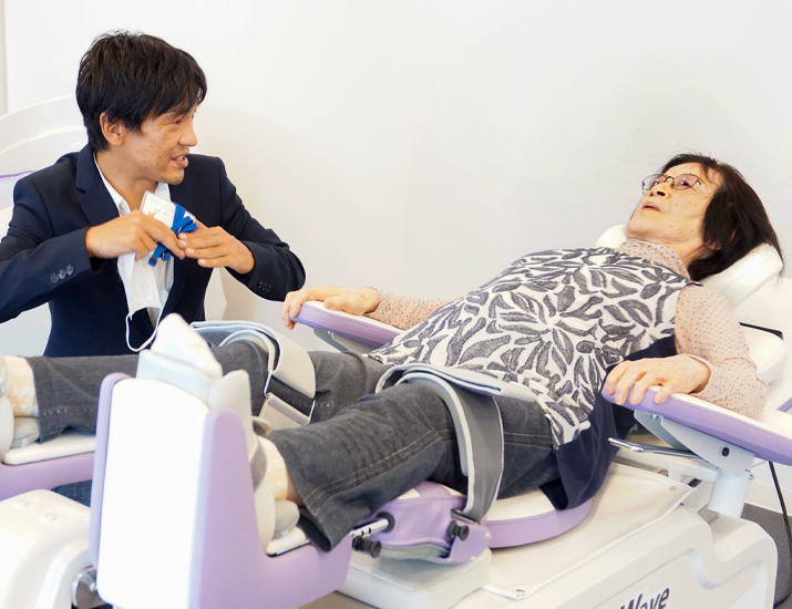 マッサージ機利用の様子