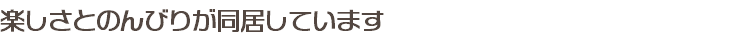 楽しさとのんびりが同居しています